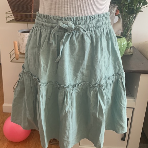 Zenana Outfitters Light Teal Ruffle Skirt - NWOT - Picture 2 of 6